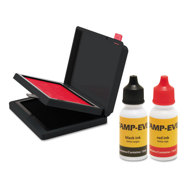 Trodat® Two-Color Stamp Pad with Ink Refill, 4" x 2.38", Red/Black (USS6193) Each
