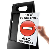 Headline® Sign Floor Tent Sign, Doublesided, Plastic, 10.5 x 25.5, Black (USS5694) Each