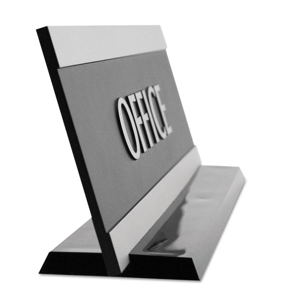 Headline® Sign Century Series Office Sign, OFFICE, 9 x 3, Black/Silver (USS4762) Each