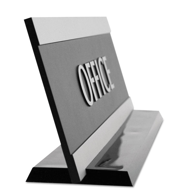 Headline® Sign Century Series Office Sign, OFFICE, 9 x 3, Black/Silver (USS4762) Each