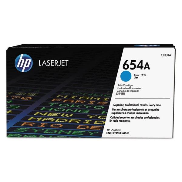 HP HP 654A, (CF331A) Cyan Original LaserJet Toner Cartridge (HEWCF331A)