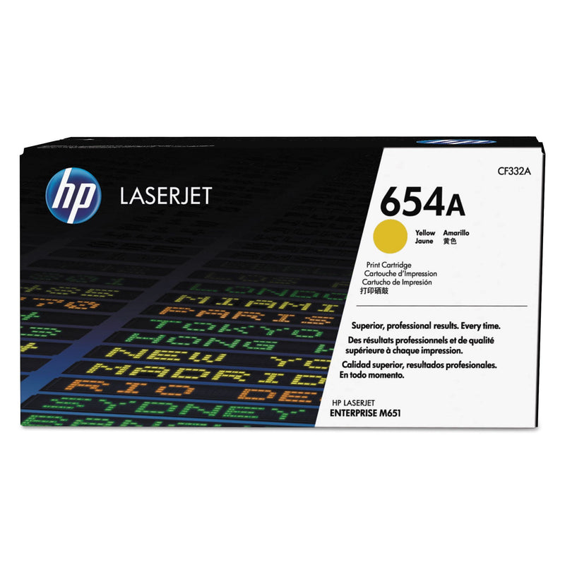 HP HP 654A, (CF332A) Yellow Original LaserJet Toner Cartridge (HEWCF332A)