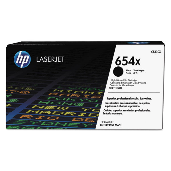 HP HP 654X, (CF330X) High-Yield Black Original LaserJet Toner Cartridge (HEWCF330X)