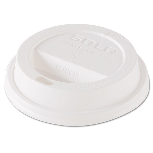 SOLO® Traveler Dome Hot Cup Lid, Fits 8 oz Cups, White, 100/Pack, 10 Packs/Carton (SCCTL38R2)