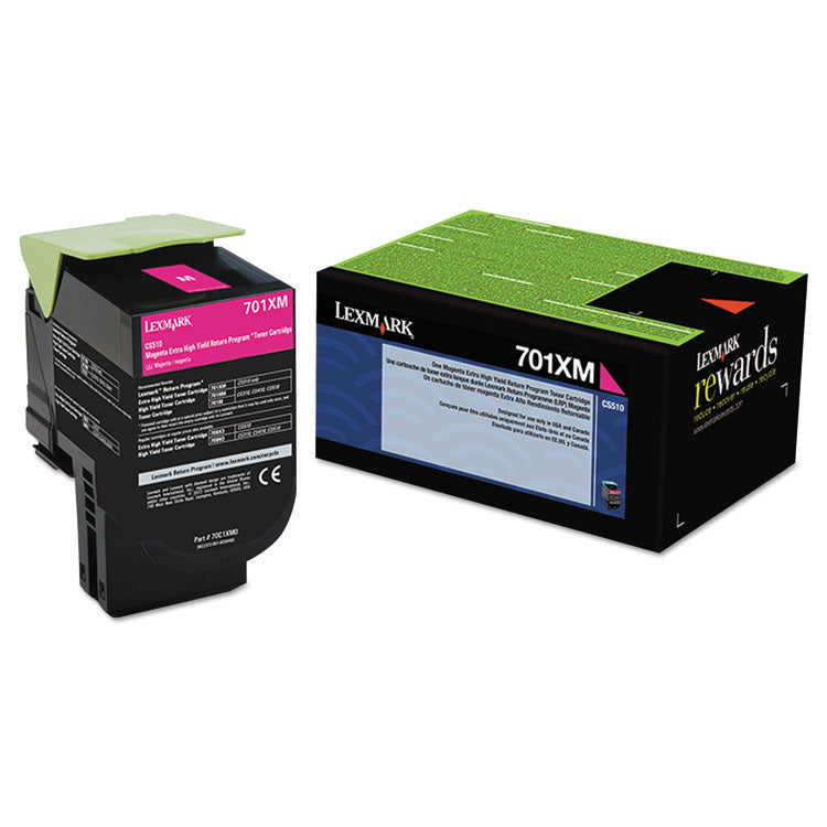 Lexmark™ 70C1XM0 Return Program Extra High-Yield Toner, 4,000 Page-Yield, Magenta (LEX70C1XM0) Each