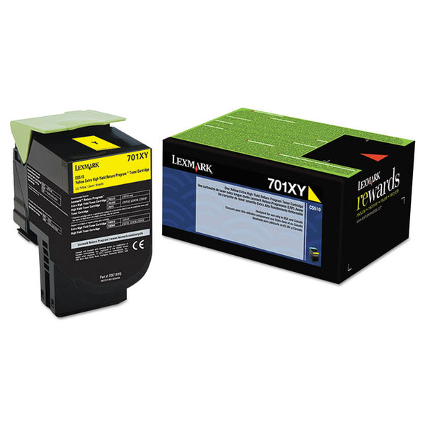 Lexmark™ 70C1XY0 Return Program Extra High-Yield Toner, 4,000 Page-Yield, Yellow (LEX70C1XY0)