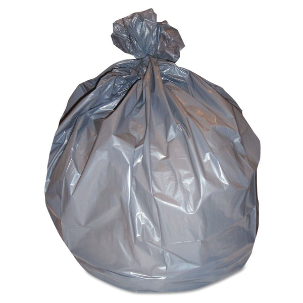 Heritage Linear Low-Density Can Liners, 55 gal, 1.7 mil, 39" x 56", Silver, Flat Pack, 50/Carton (HERH7856WS) Case of 50