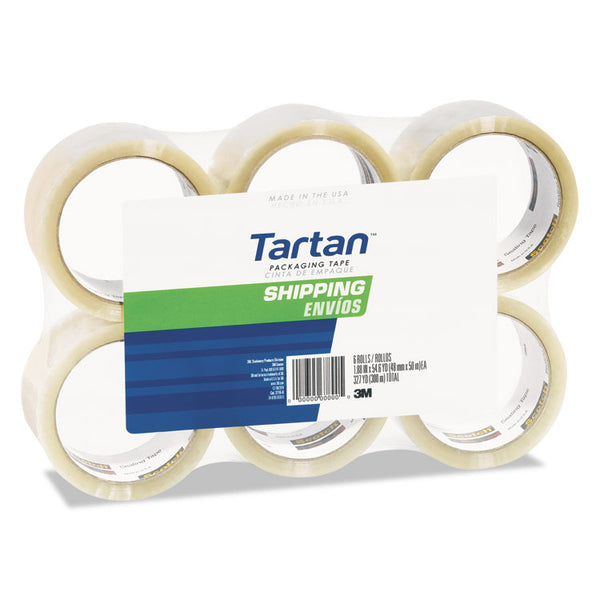 Tartan™ 3710 Packaging Tape, 3" Core, 1.88" x 54.6 yds, Clear, 6/Pack (MMM37106PK) Pack of 6