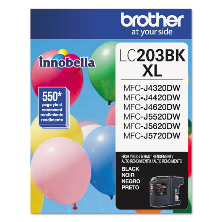 Brother LC203BK Innobella High-Yield Ink, 550 Page-Yield, Black (BRTLC203BK)