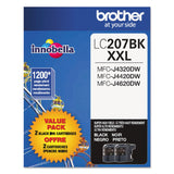 Brother LC2072PKS Innobella™ Super High-Yield Ink, 1,200 Page-Yield, Black, 2/Pack (BRTLC2072PKS)