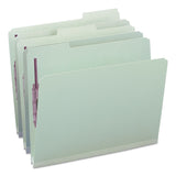 Smead™ Recycled Pressboard Fastener Folders, 1/3-Cut Tabs, Two SafeSHIELD Fasteners, 1" Expansion, Letter Size, Gray-Green, 25/Box (SMD14931)