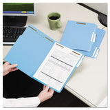Smead™ Top Tab Colored Fastener Folders, 0.75" Expansion, 2 Fasteners, Letter Size, Blue Exterior, 50/Box (SMD12040)