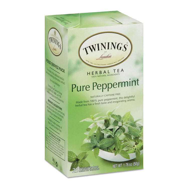 Twinings of London Tea Bags, Pure Peppermint, 1.76 oz, 25/Box (TWG09179) Box of 25