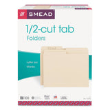 Smead™ Manila File Folders, 1/2-Cut Tabs: Assorted, Letter Size, 0.75" Expansion, Manila, 100/Box (SMD10320)