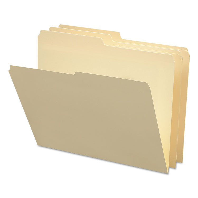 Smead™ Manila File Folders, 1/2-Cut Tabs: Assorted, Letter Size, 0.75" Expansion, Manila, 100/Box (SMD10320)