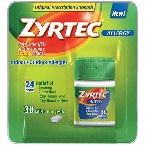 Zyrtec® Allergy Relief 10 mg Strength Tablet 30 per Bottle (954380_CS) 24/CS