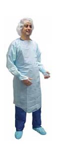 Precept® Protective Procedure Gown One Size Fits Most Blue NonSterile ASTM F1671 Disposable (242392_EA) 1/EA