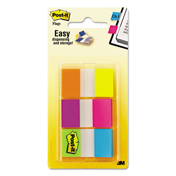 Post-it® Flags Page Flags in Portable Dispenser, Assorted Brights, 60 Flags/Pack (MMM680EGALT)