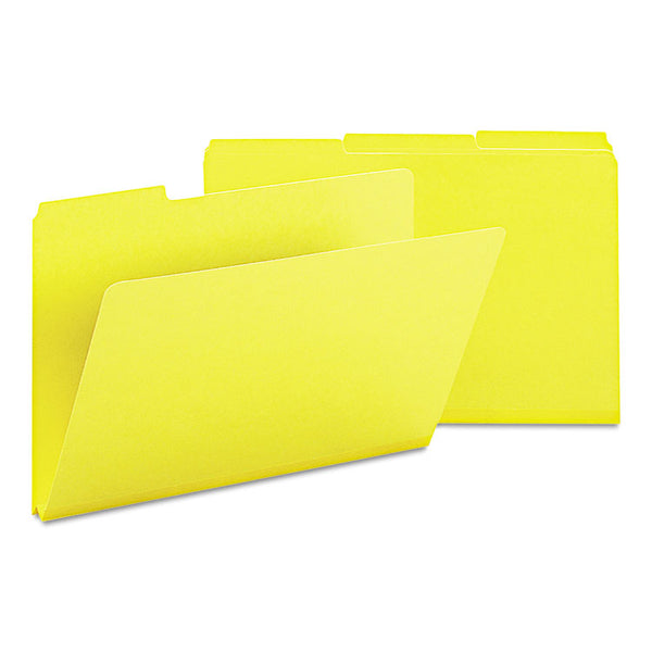 Smead™ Expanding Recycled Heavy Pressboard Folders, 1/3-Cut Tabs: Assorted, Legal Size, 1" Expansion, Yellow, 25/Box (SMD22562)