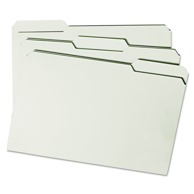 Smead™ Expanding Recycled Heavy Pressboard Folders, 1/3-Cut Tabs: Assorted, Legal Size, 2" Expansion, Gray-Green, 25/Box (SMD18234)