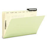 Smead™ Pressboard Mortgage Folders, 1" Expansion, 8 Dividers, 1 Fastener, Legal Size, Green Exterior, 10/Box (SMD78208)