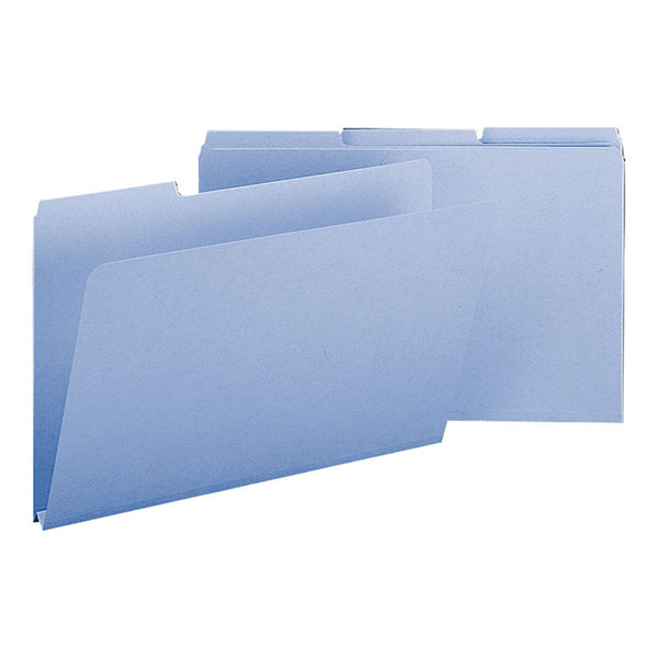 Smead™ Expanding Recycled Heavy Pressboard Folders, 1/3-Cut Tabs: Assorted, Legal Size, 1" Expansion, Blue, 25/Box (SMD22530)