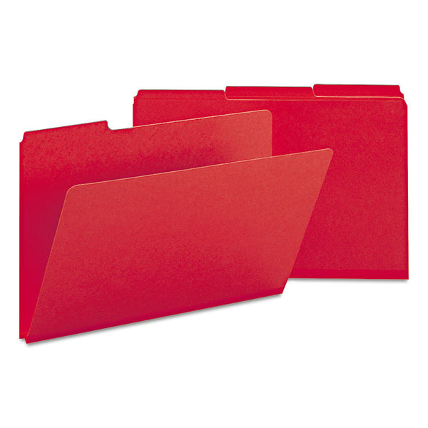 Smead™ Expanding Recycled Heavy Pressboard Folders, 1/3-Cut Tabs: Assorted, Legal Size, 1" Expansion, Bright Red, 25/Box (SMD22538)
