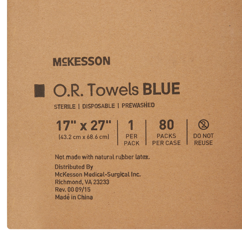 McKesson O.R. Towel 17 W X 27 L Inch Blue Sterile (277859_PK) 1/PK