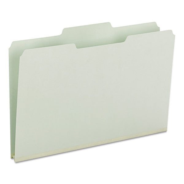 Smead™ Expanding Recycled Heavy Pressboard Folders, 1/3-Cut Tabs: Assorted, Legal Size, 1" Expansion, Gray-Green, 25/Box (SMD18230)