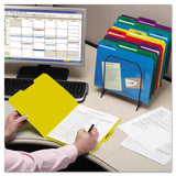 Smead™ Poly Colored File Folders With Slash Pocket, 1/3-Cut Tabs: Assorted, Letter Size, 0.75" Expansion, Assorted Colors, 30/Box (SMD10540)