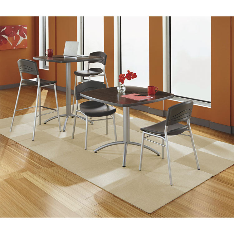 Iceberg CafeWorks Chair, Supports Up to 225 lb, 18" Seat Height, Graphite Seat/Back, Silver Base, 2/Carton (ICE64517) Pack of 2