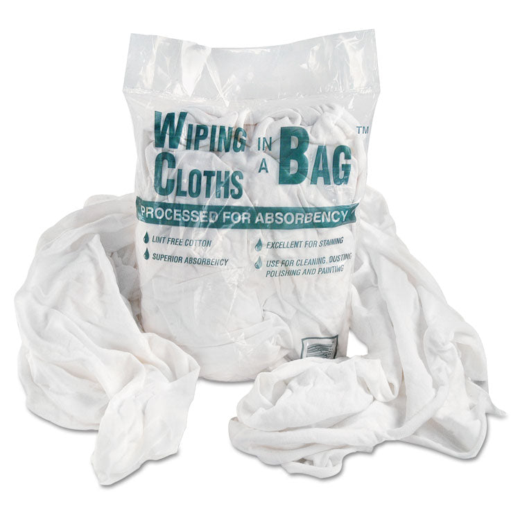 General Supply Bag-A-Rags Reusable Wiping Cloths, Cotton, White, 1 lb Pack (UFSN250CW01)