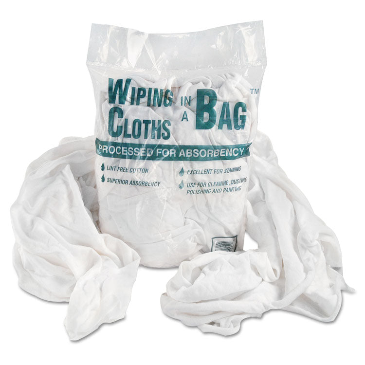 General Supply Bag-A-Rags Reusable Wiping Cloths, Cotton, White, 1 lb Pack (UFSN250CW01) Each