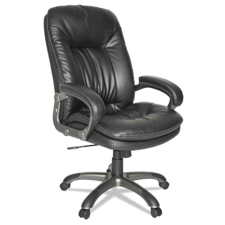 OIF Executive Swivel/Tilt Bonded Leather High-Back Chair, Supports Up to 250 lb, 18.50" to 21.65" Seat Height, Black (OIFGM4119)