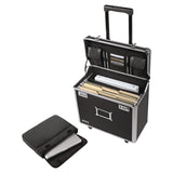 Vaultz® Locking Mobile Rolling Business Case, Fits Devices Up to 16", Aluminum/Chrome/Fiberboard, 10 x 16 x 15, Black (IDEVZ00194) Each