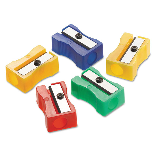 Westcott® One-Hole Manual Pencil Sharpeners, 4 x 2 x 1, Assorted Colors, 24/Pack (ACM15993) Pack of 24