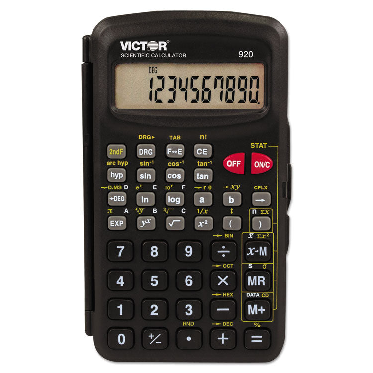 Victor® 920 Compact Scientific Calculator with Hinged Case, 10-Digit LCD (VCT920) Each