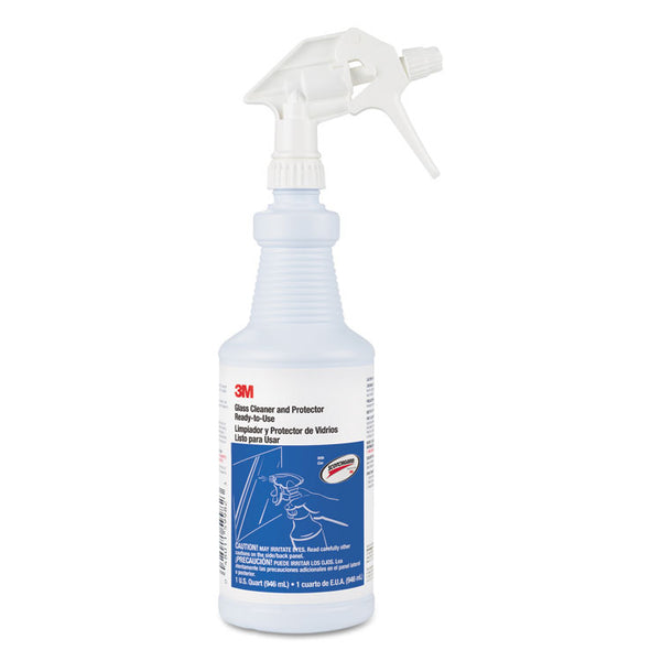 3M™ Ready-to-Use Glass Cleaner with Scotchgard, Apple, 32 oz Spray Bottle, 12/Carton (MMM85788CT)