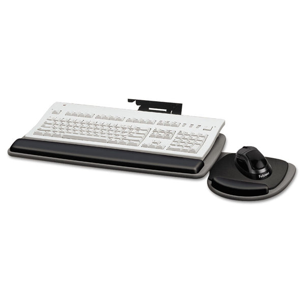 Fellowes® Adjustable Standard Keyboard Platform, 20.25w x 11.13d, Graphite/Black (FEL93841)