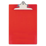 Saunders Recycled Plastic Clipboard with Ruler Edge, 1" Clip Capacity, Holds 8.5 x 11 Sheets, Red (SAU21601) Each