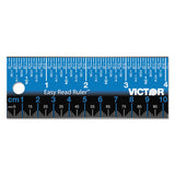 Victor® Easy Read Stainless Steel Ruler, Standard/Metric, 18".25 Long, Blue (VCTEZ18SBL) Each