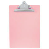 Saunders Recycled Plastic Clipboard with Ruler Edge, 1" Clip Capacity, Holds 8.5 x 11 Sheets, Pink (SAU21800) Each