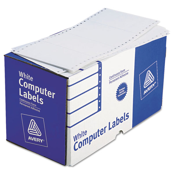 Avery® Dot Matrix Printer Mailing Labels, Pin-Fed Printers, 2.94 x 5, White, 3,000/Box (AVE4076)