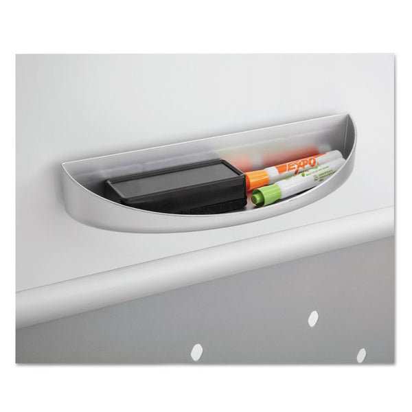 Safco® Rumba Whiteboard Screen Accessories, Eraser Tray, 12.25 x 3.5 x 2.25, Magnetic Mount, Silver (SAF2008GR) Each