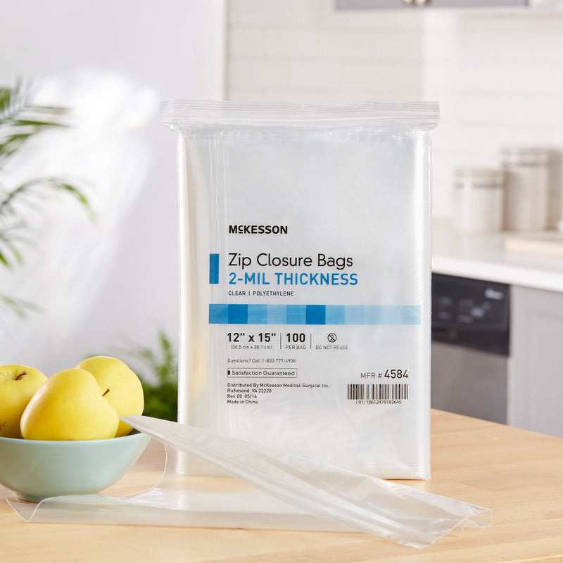 McKesson Reclosable Bag 12 X 15 Inch Polyethylene Clear Zipper Closure (854576_BX) 1/BX