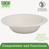 Eco-Products® Renewable Sugarcane Bowls, 12 oz, Natural White, 50/Packs (ECOEPBL12PK)
