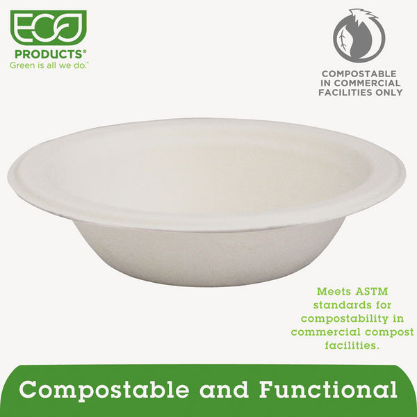 Eco-Products® Renewable Sugarcane Bowls, 12 oz, Natural White, 50/Packs (ECOEPBL12PK)