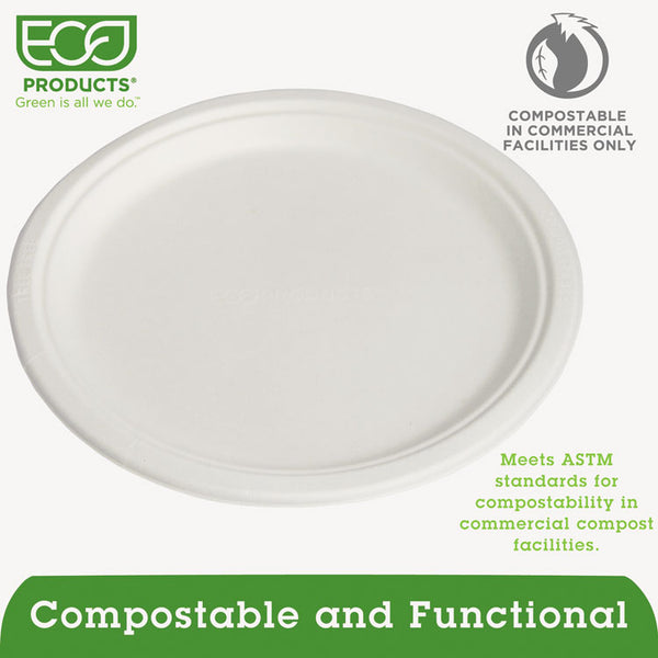 Eco-Products® Renewable Sugarcane Plates, 10" dia, Natural White, 500/Carton (ECOEPP005)