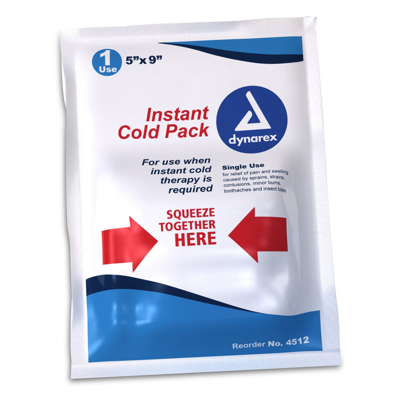 Dynarex® Instant Cold Pack General Purpose One Size Fits Most 5 X 9 Inch Plastic / Calcium Ammonium Nitrate / Water Disposable (530232_EA) 1/EA