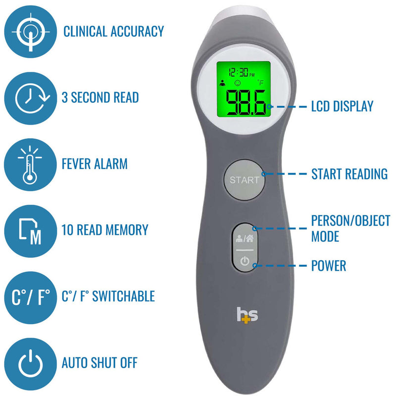HealthSmart® Non-Contact Skin Surface Thermometer Infrared Skin Probe Handheld (1242697_EA) 1/EA